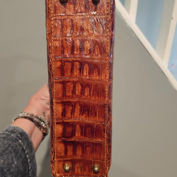 Vintage 1950's Genuine ALLIGATOR Multi Section Handbag Adjustable Strap - Picture 10 of 11